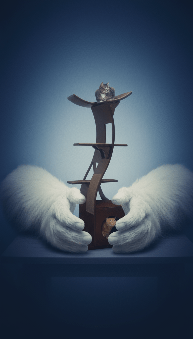 AI product shot of Lotus Cat Tower
