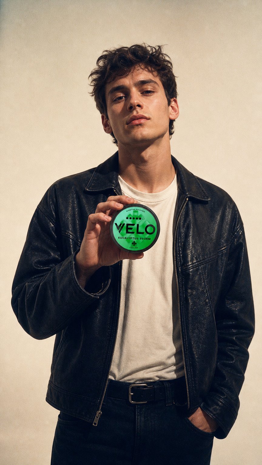 AI product shot of VELO Eucalyptus Storm