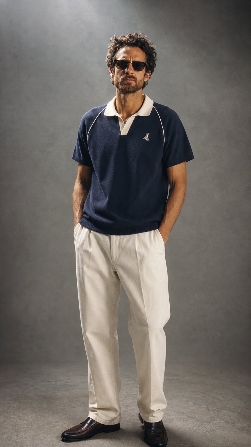 AI product shot of Alba Knit V-neck Polo