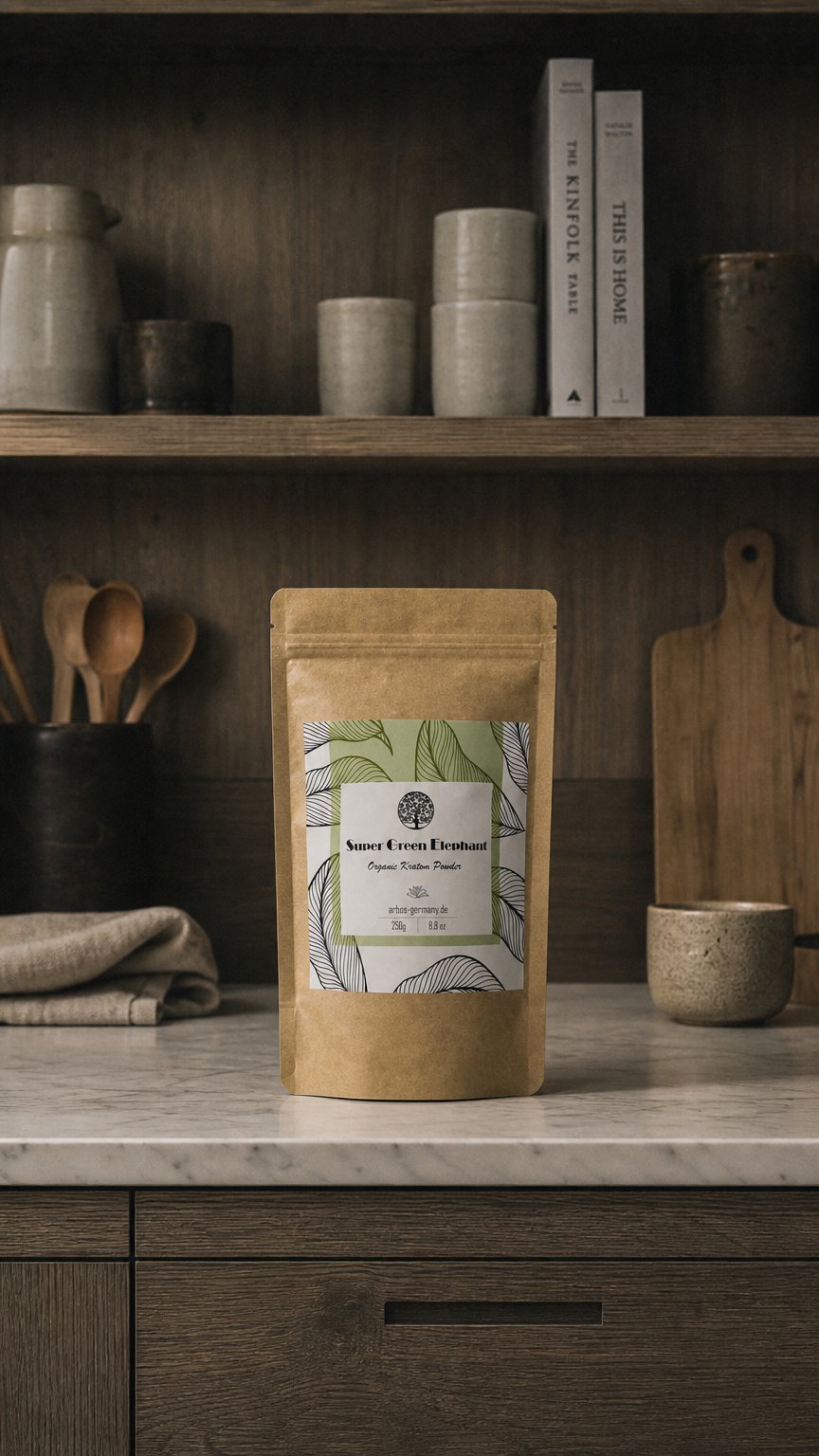 AI product shot of Super Green Elephant