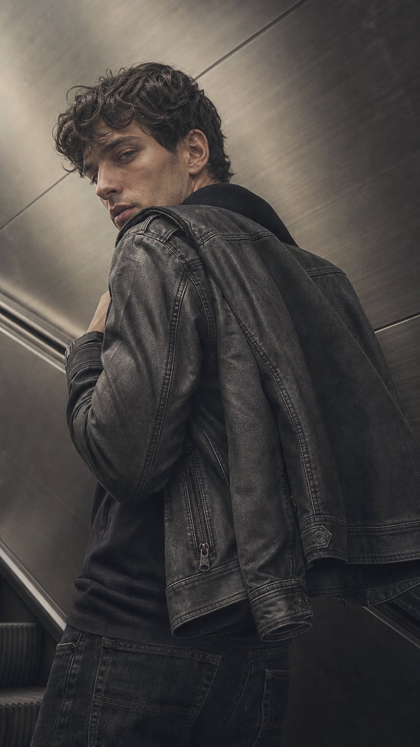AI product shot of Bonanza Leather Jacket