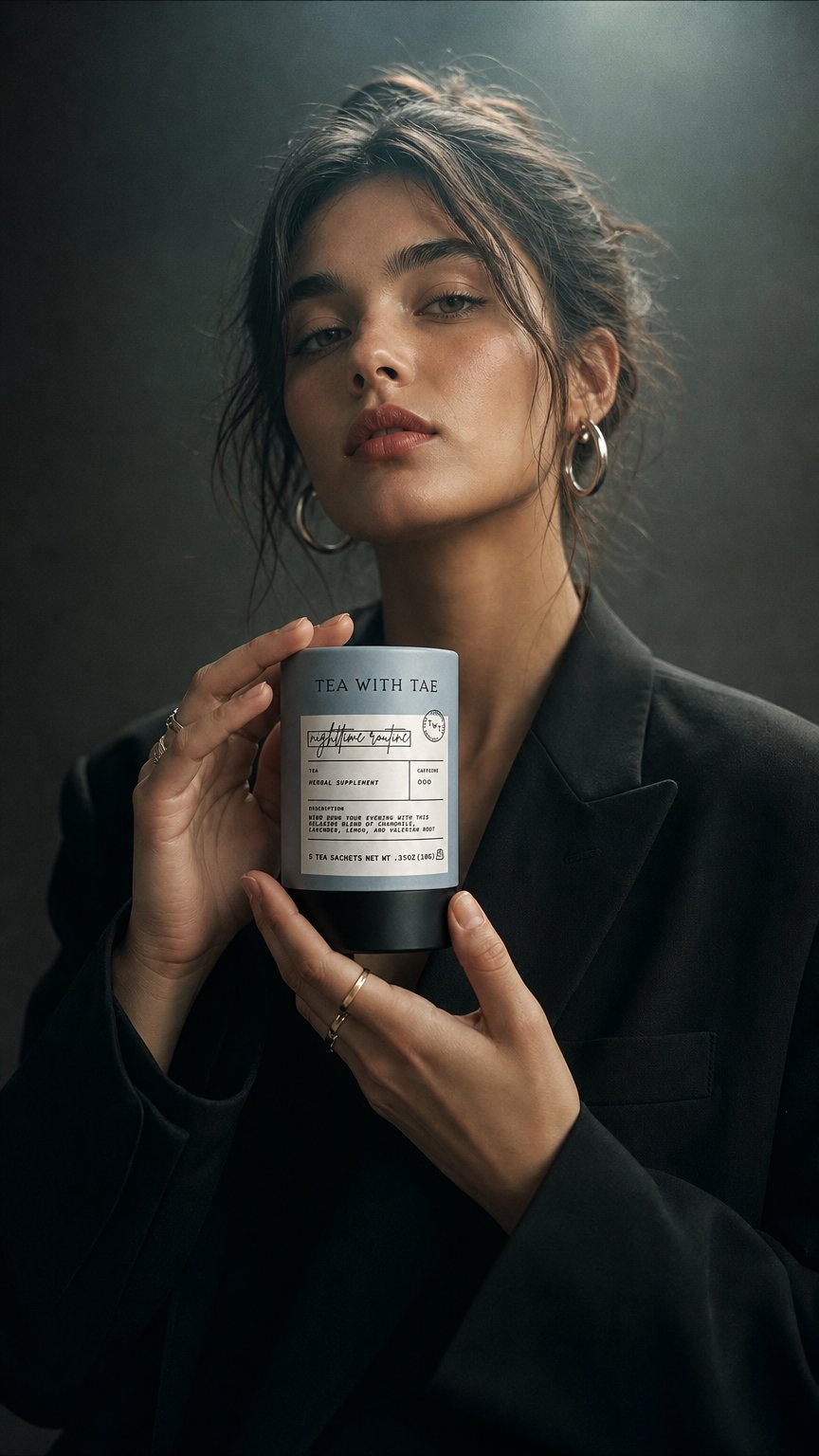AI product shot of Nighttime Routine Mini Tea Tube (5 tea bags)