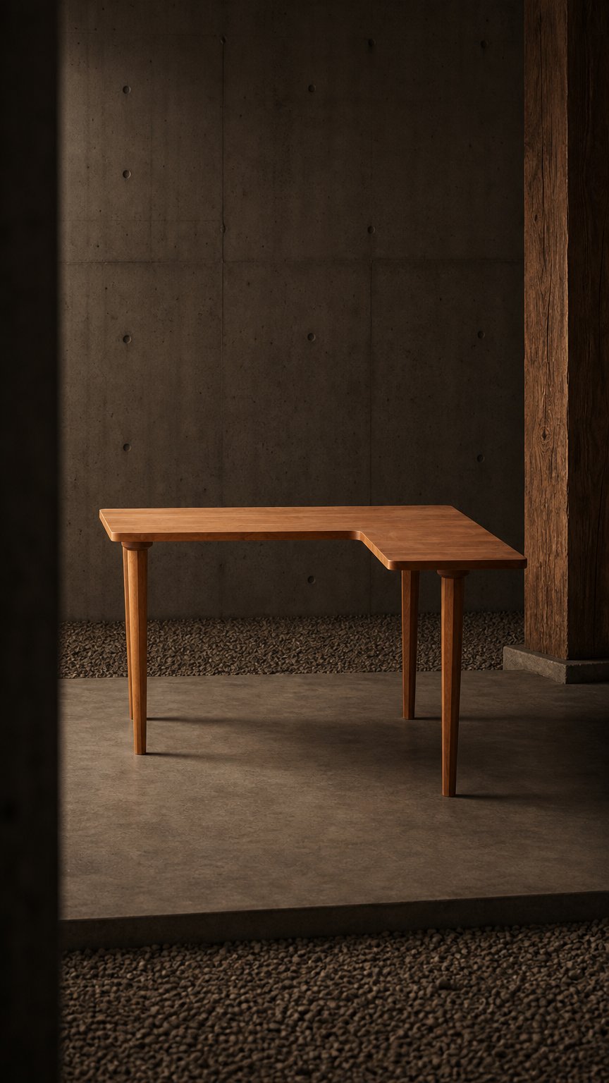 AI product shot of L型デスク