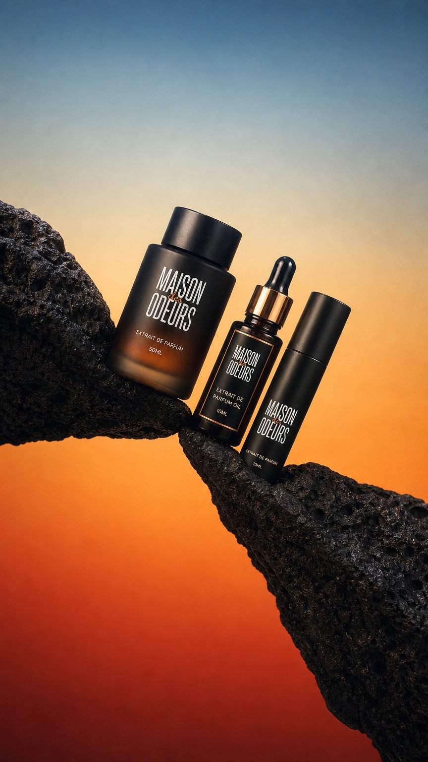 AI product shot of Maison des Odeurs Luxury Fragrance