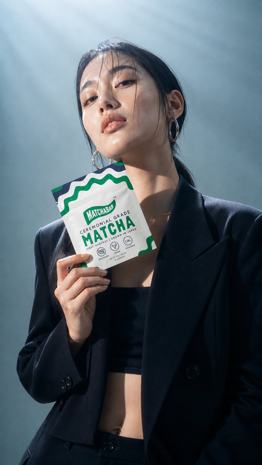 AI product shot of Ceremonial Grade Matcha Powder