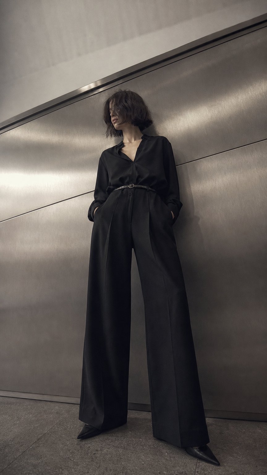 AI product shot of Noir Column Jacket