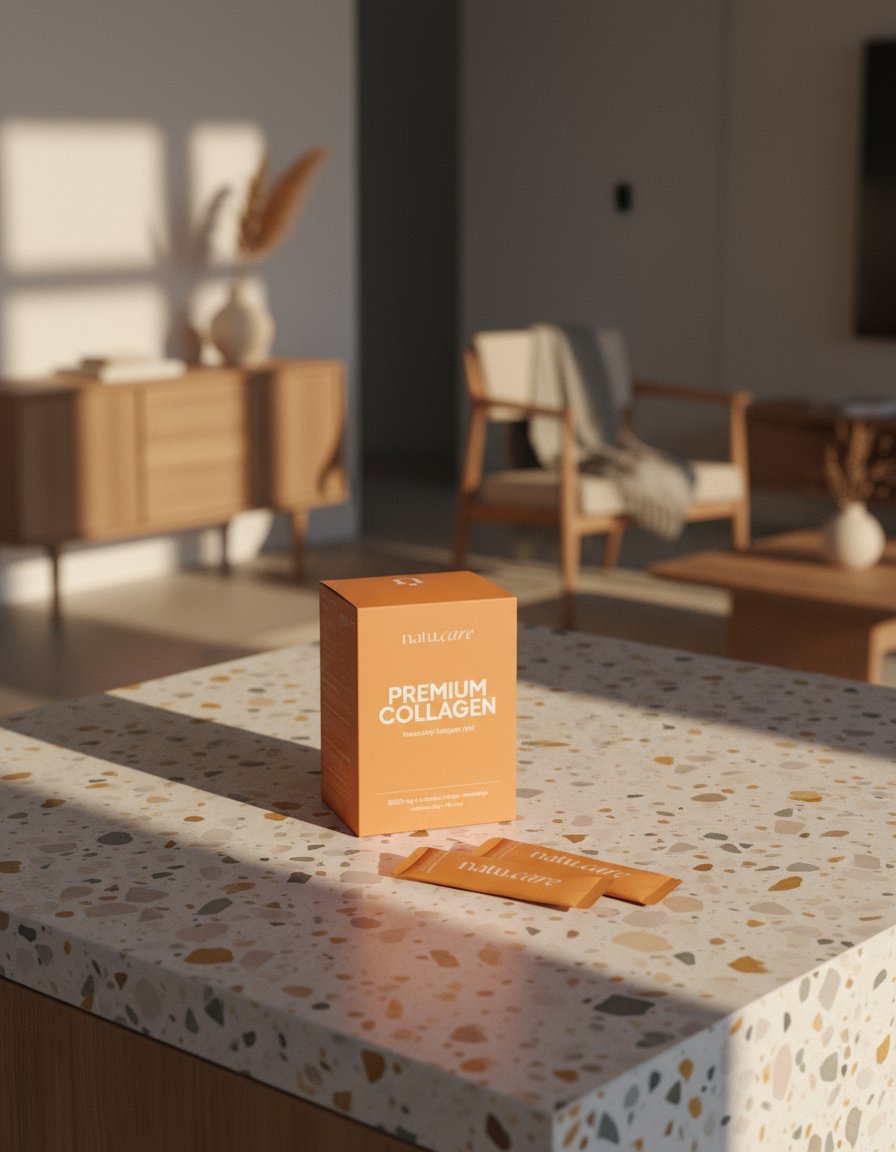 AI product shot of Kolagen Premium 5000 mg, mango-marakuja