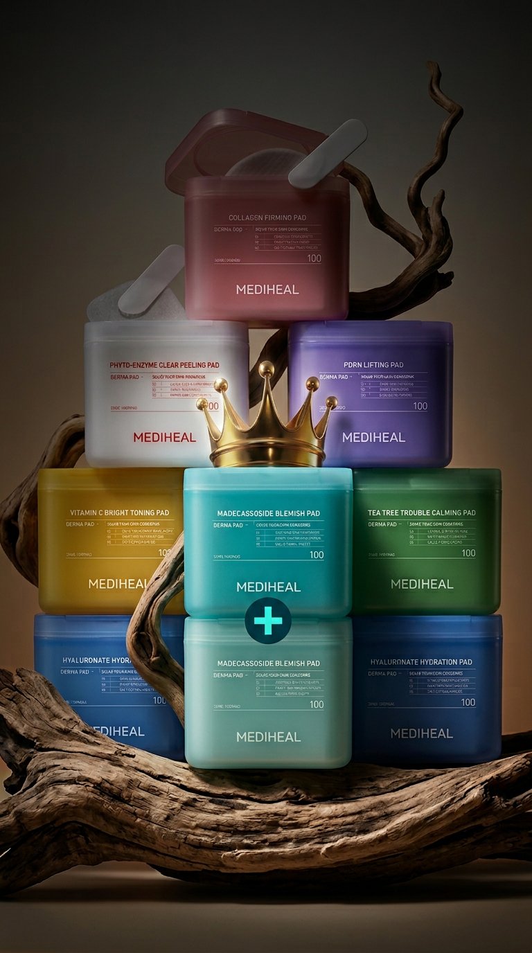 AI product shot of MEDIHEAL Toner Pad 100+100 Pads Double Pack (8types)