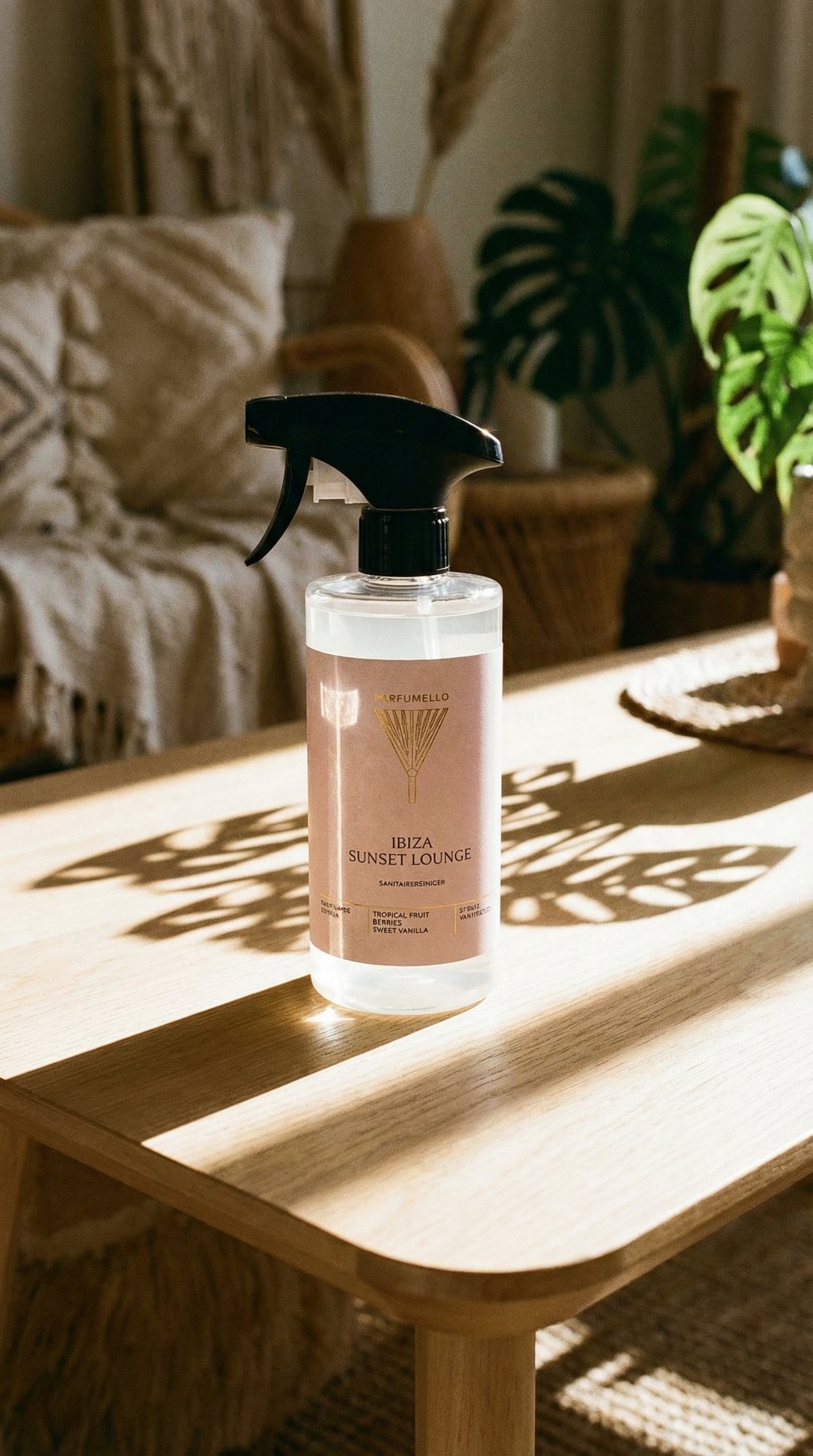 AI product shot of Sanitary cleaner Ibiza Sunset Lounge