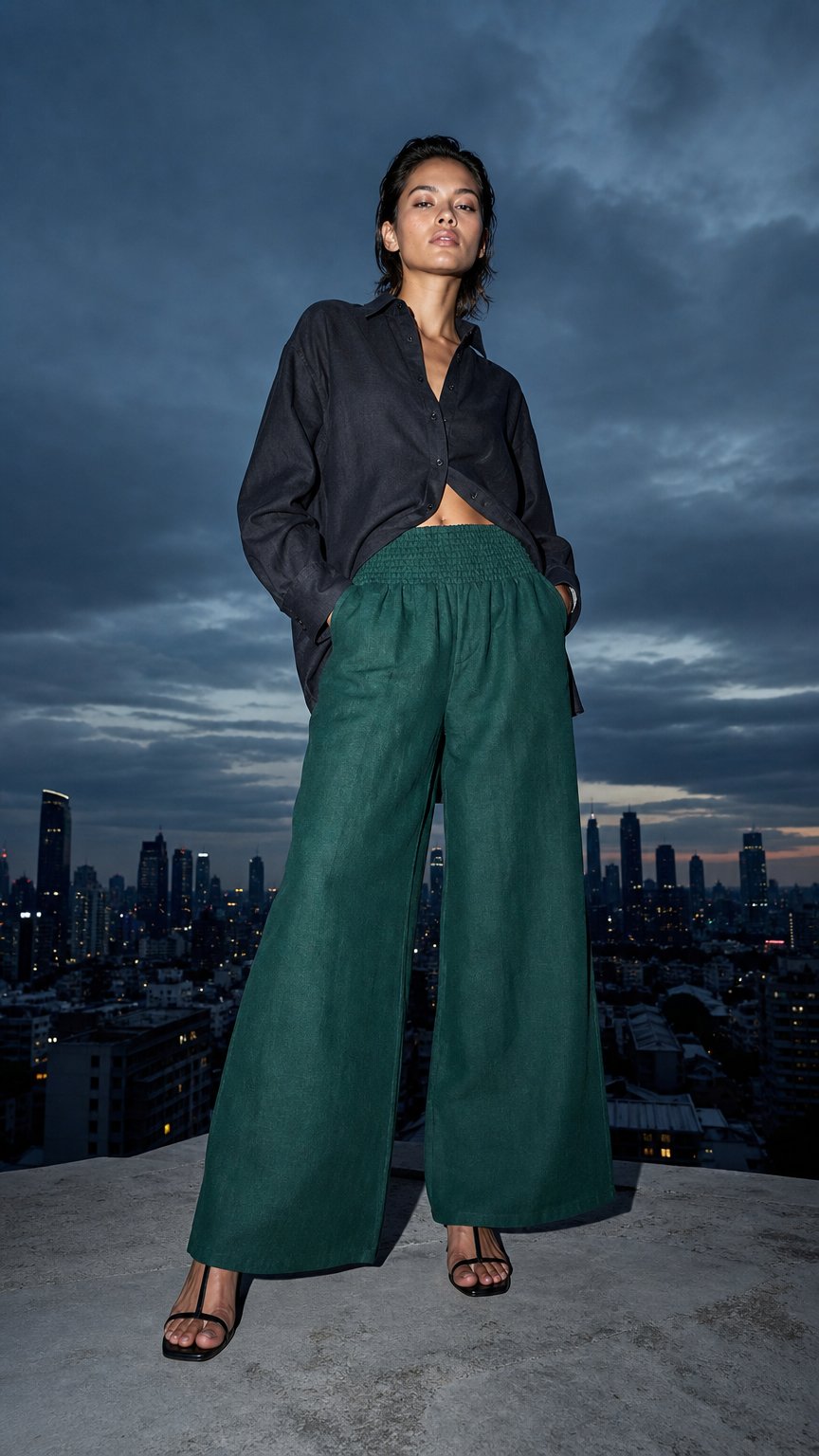 AI product shot of The Forest Textured Linen Pant