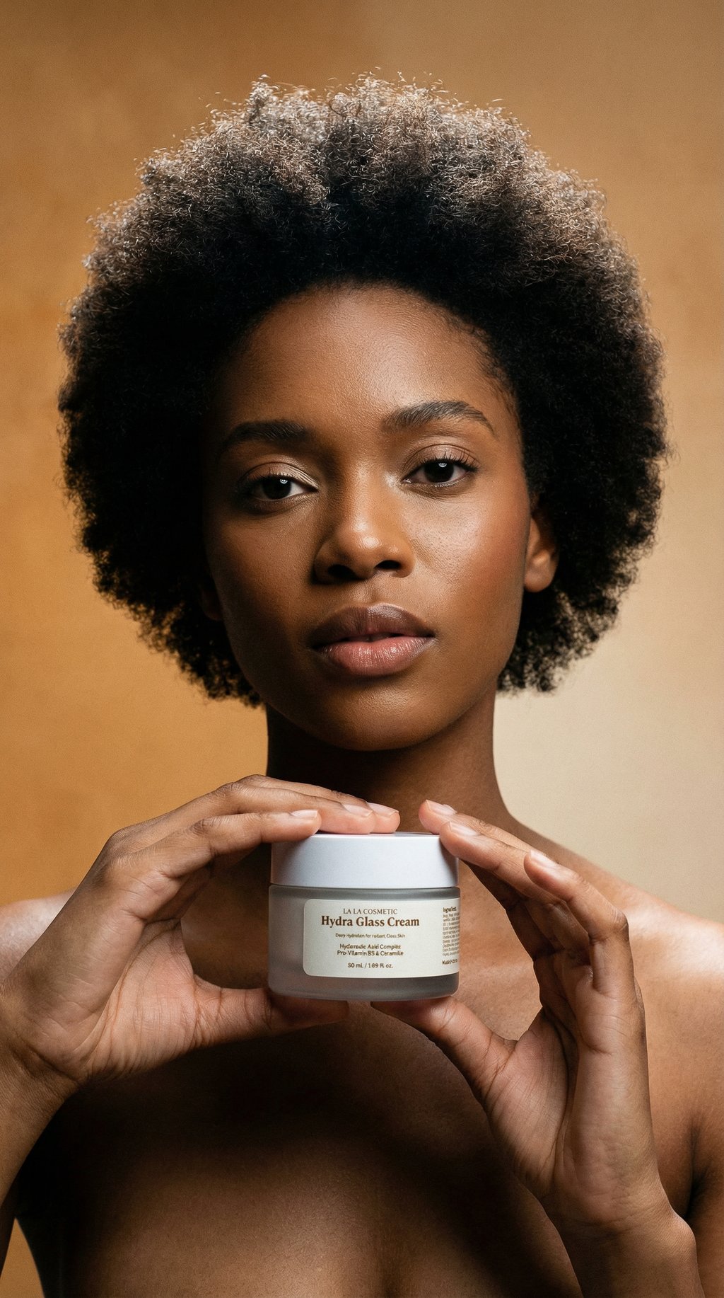 AI product shot of Hydra Glass Cream 50ml – Essential Daily Moisturiser for All Skin Types