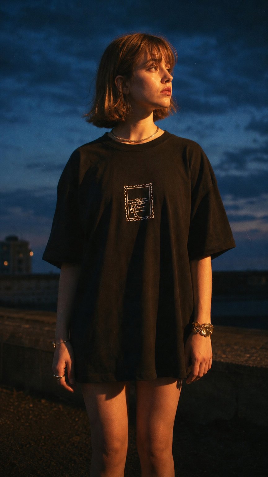 AI product shot of BLACK STORK T SHIRT