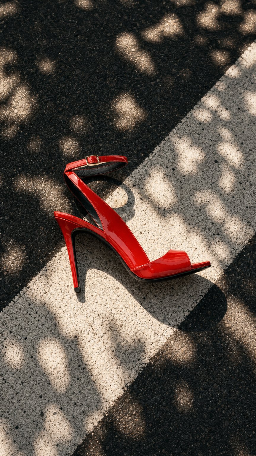 AI product shot of Flavien 100 Rouge Cuir Vernis