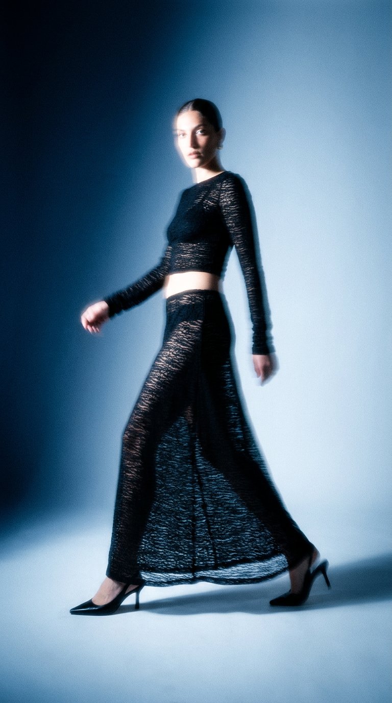 AI product shot of Jada Lace Maxi Skirt Black