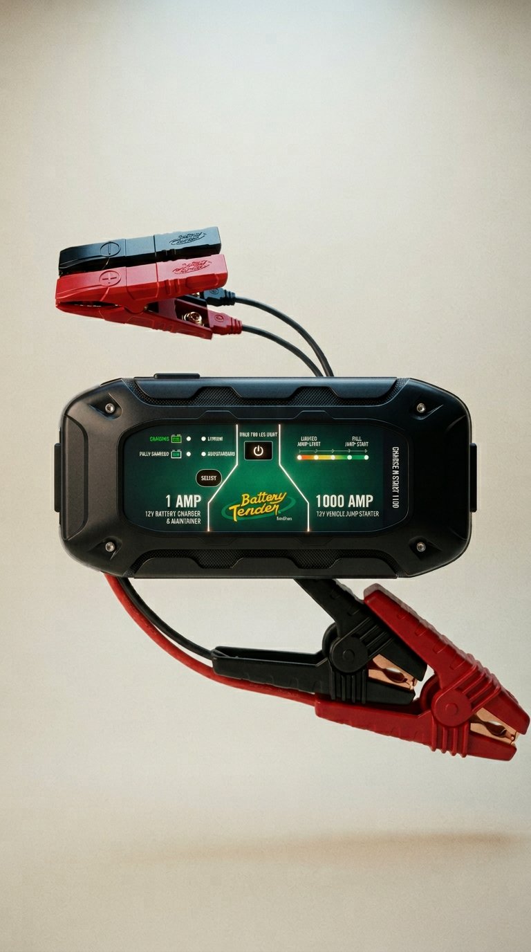 AI product shot of Charge N Start 1100 1 AMP Battery Charger & 1000 AMP Jump Starter