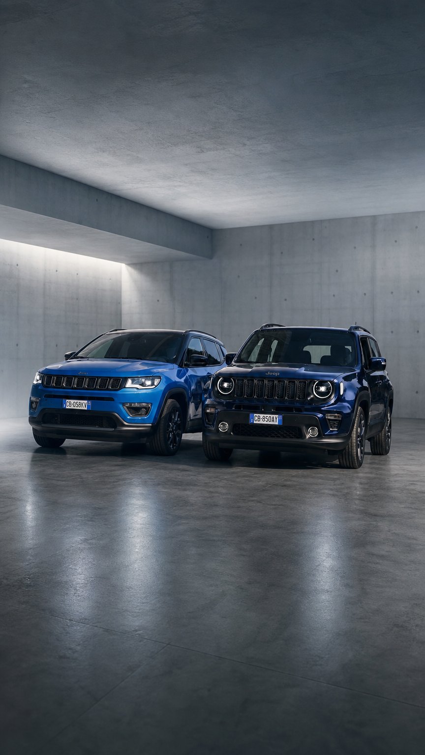 AI product shot of Marka Jeep prezentuje nowe hybrydy: Renegate 4xe i Compass 4xe
