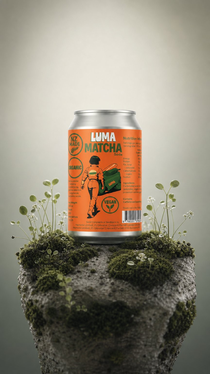 AI product shot of Matcha Soda