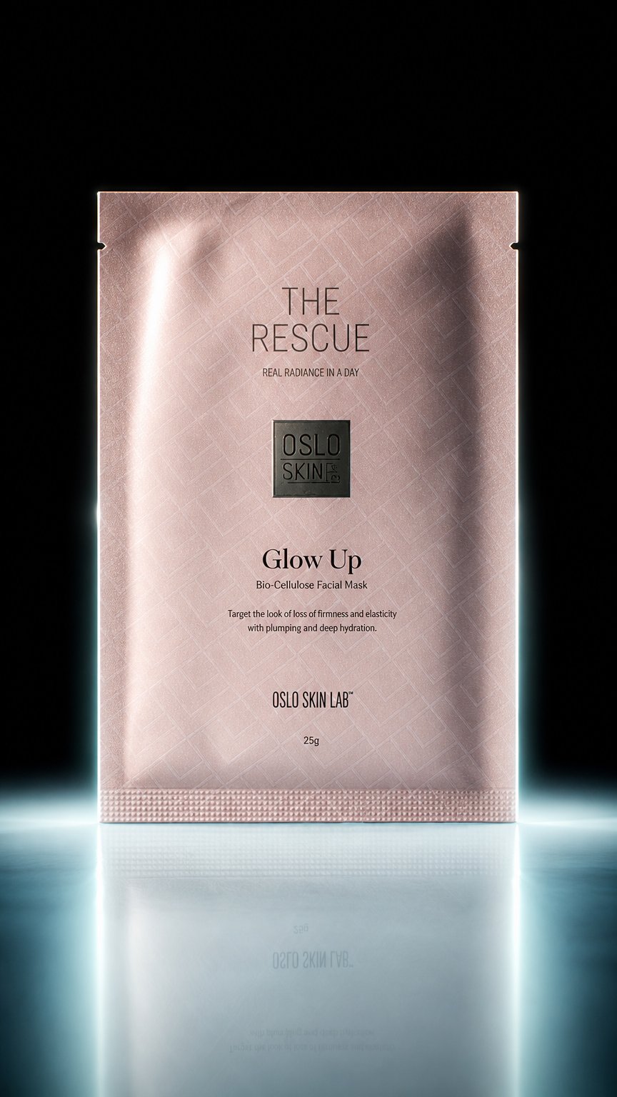AI product shot of Glow Up - Bio Cellulose Sheet Mask