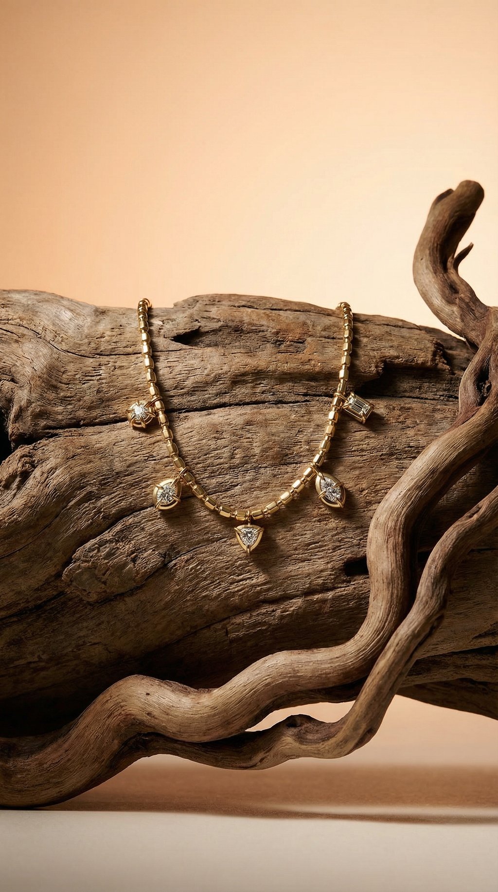 AI product shot of Solar Drop Multi Shape Beaded Necklace