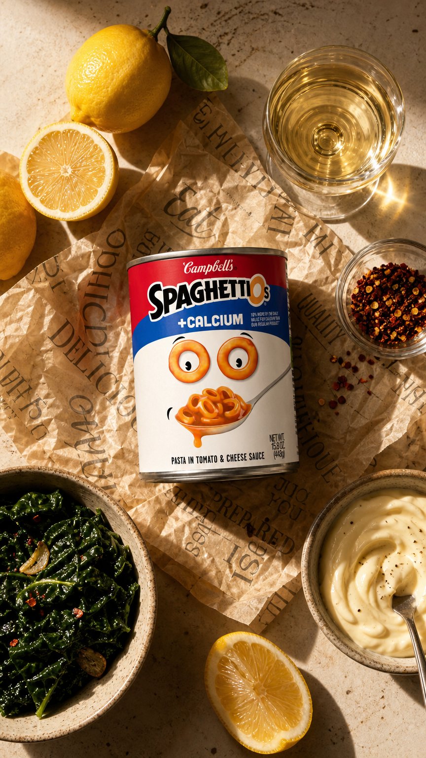 AI product shot of Original Canned Pasta Plus Calcium