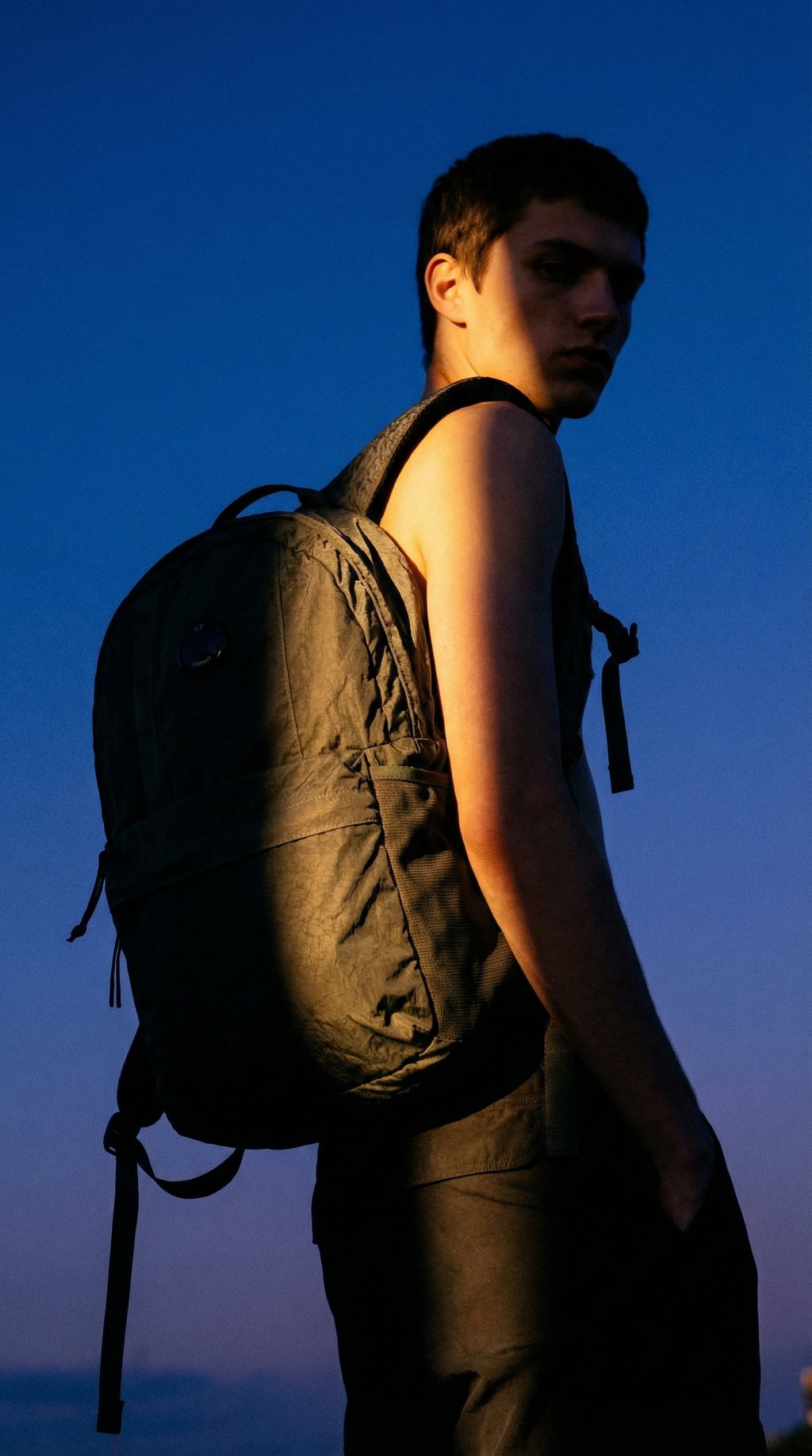 AI product shot of Nylon B Lens Backpack