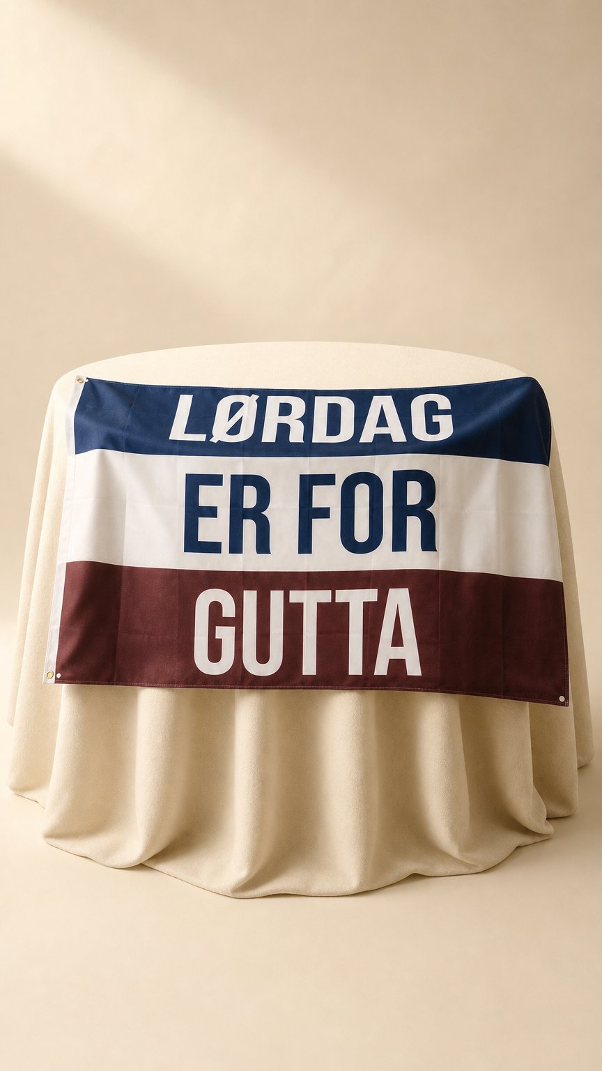 AI product shot of LØRDAG ER FOR GUTTA