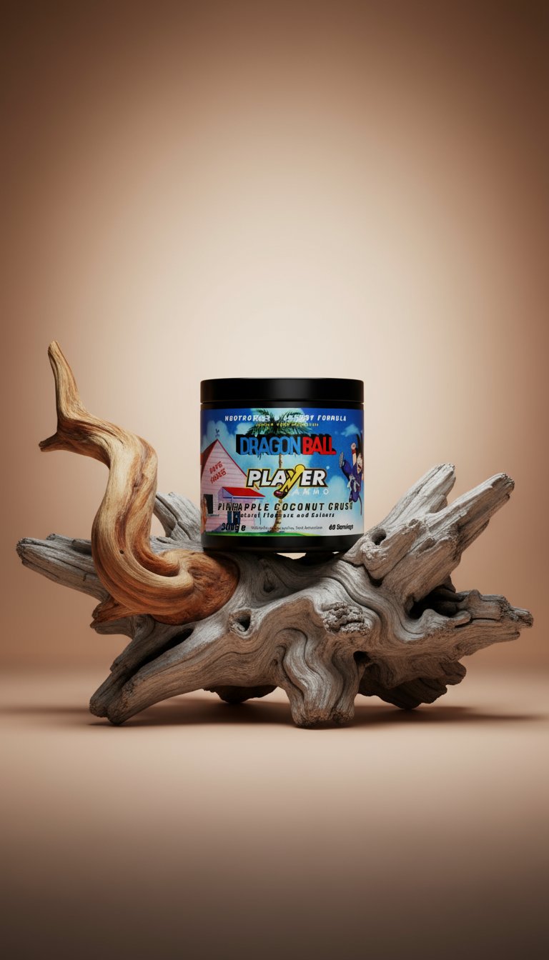 AI product shot of Dragon Ball Pineapple Coconut Crush Tub
