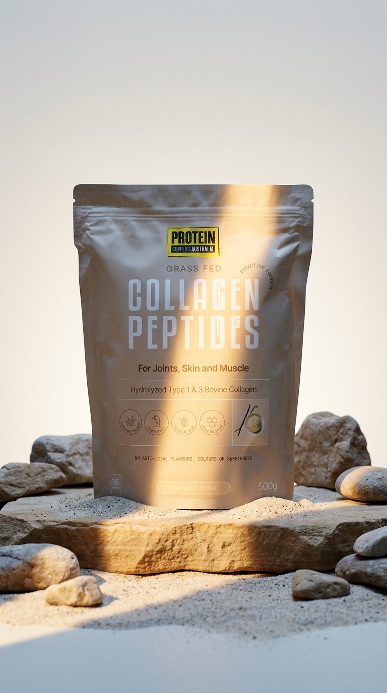 AI product shot of Grass Fed Collagen Peptides - Vanilla - 500g