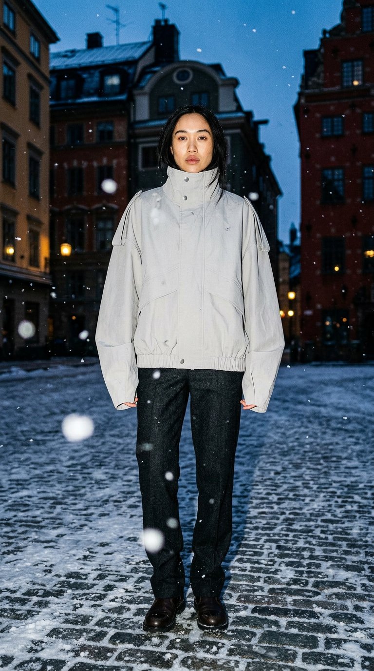 AI product shot of JADY Jacket Ice Grey