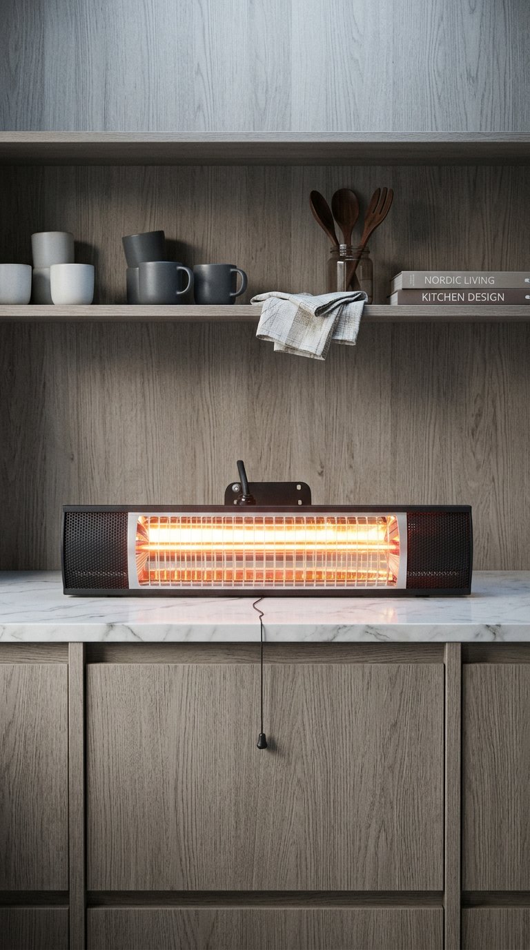 AI product shot of תנור אינפרא אדום | דגם GOLD 1500W | שחור מט