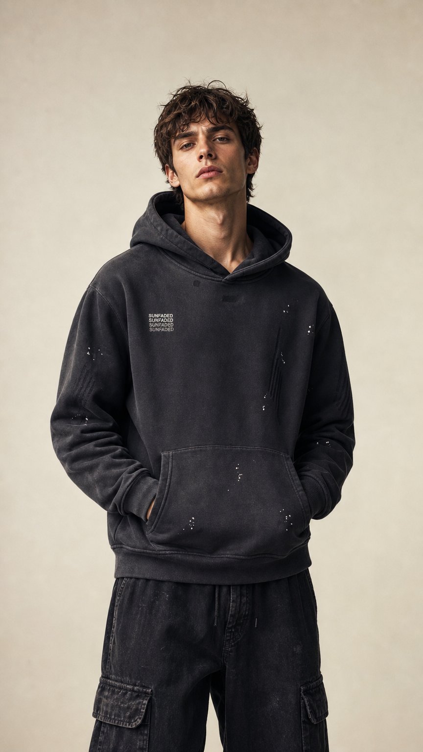 AI product shot of SUNFADED HOODIE