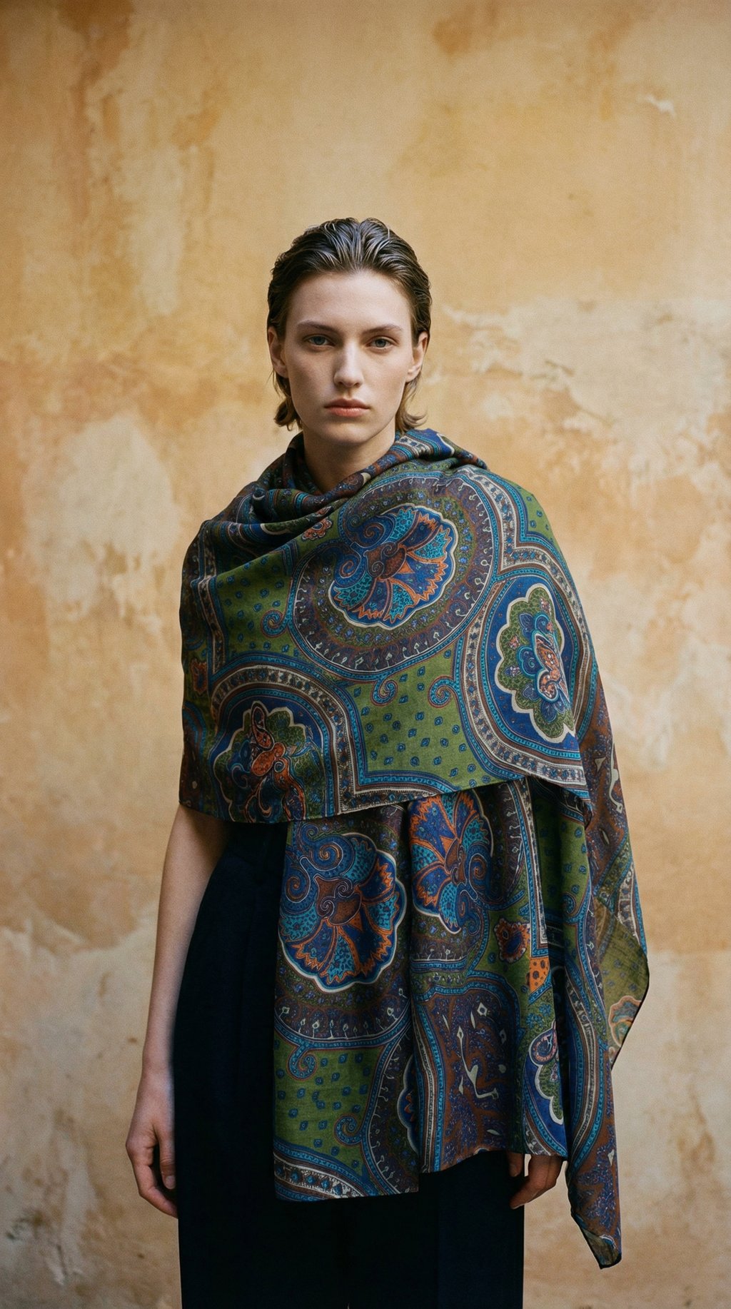 AI product shot of Montreal Bohemian Lightweight Wide Scarf