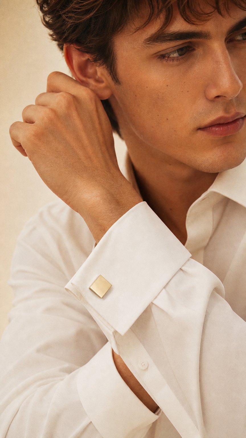AI product shot of Manchetknapper, rektangulære