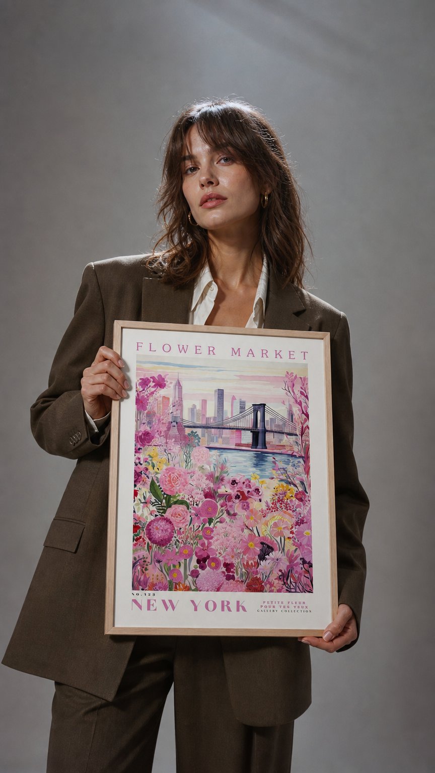 AI product shot of New York Flower Poster