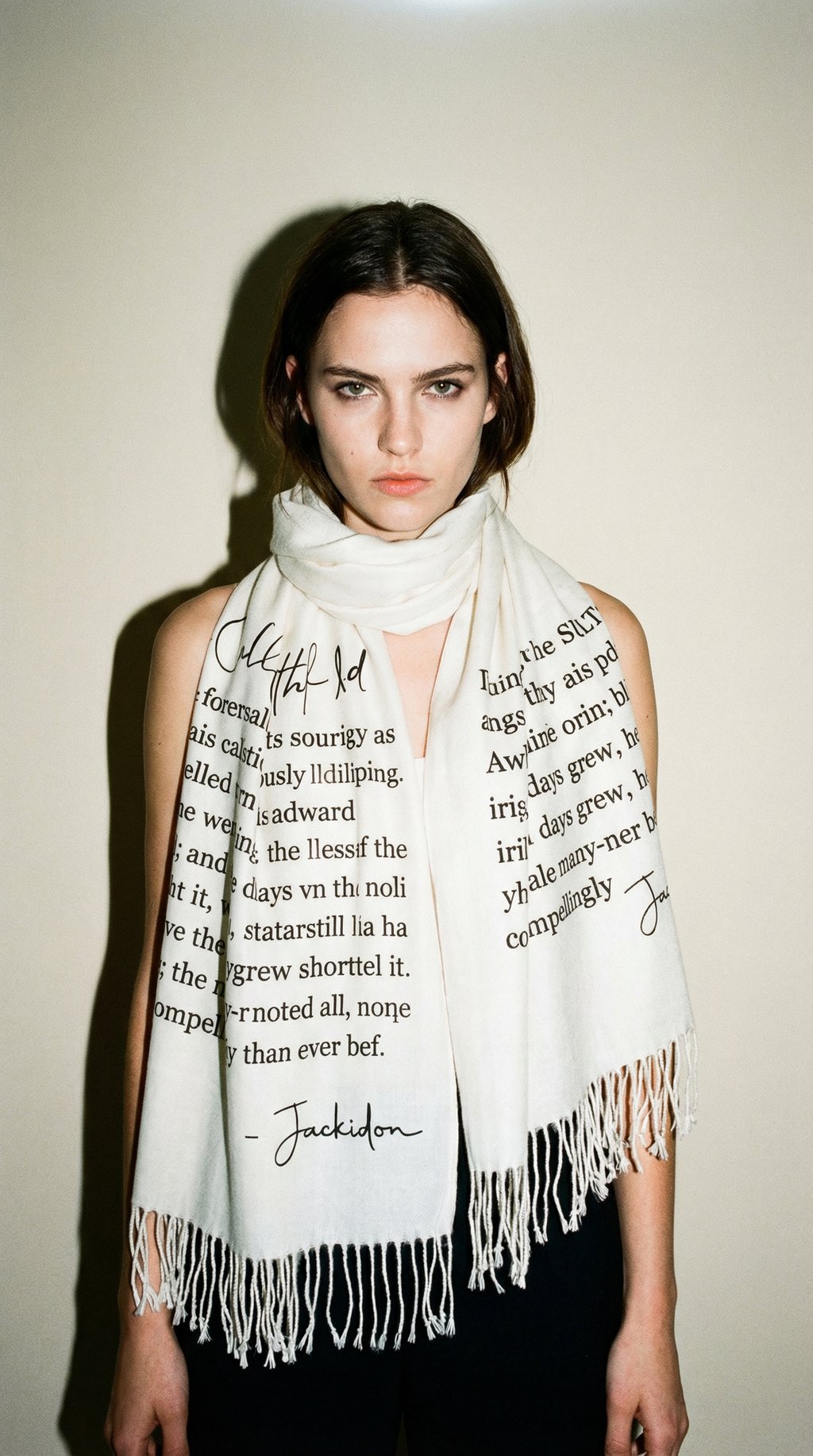 AI product shot of Letter Scarf