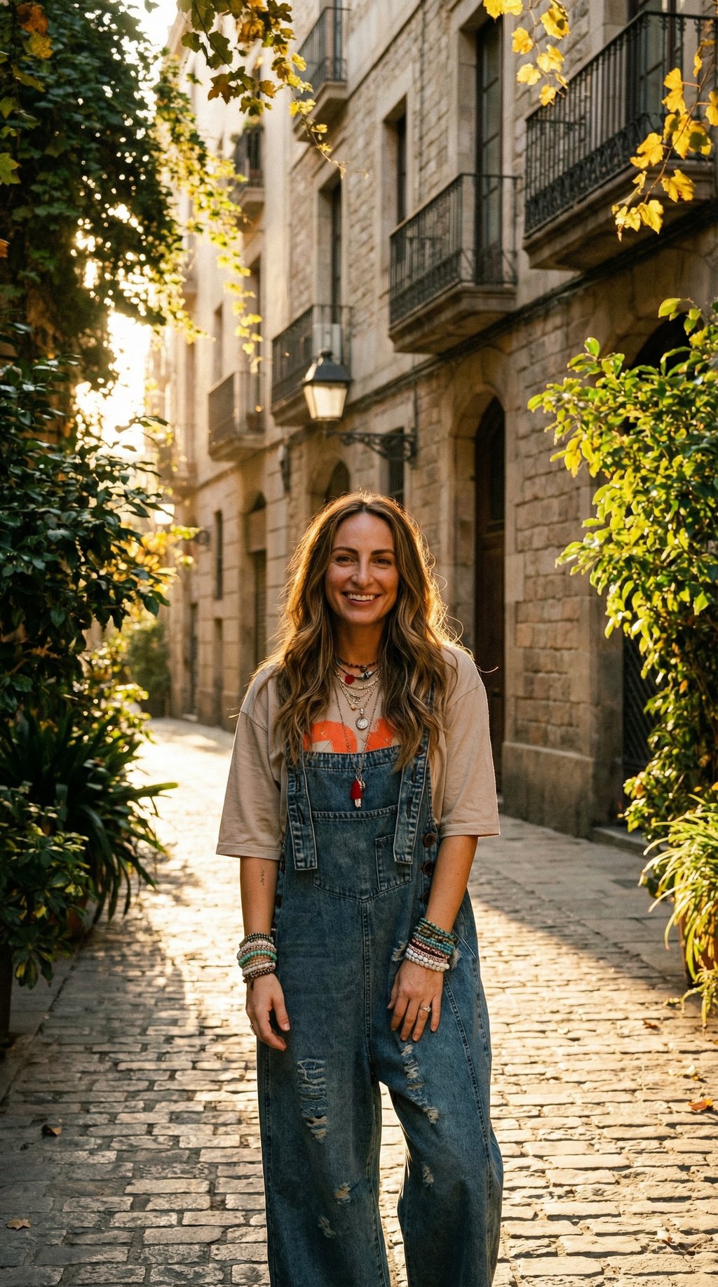 AI product shot of High Hopes Slouchy Denim Overalls