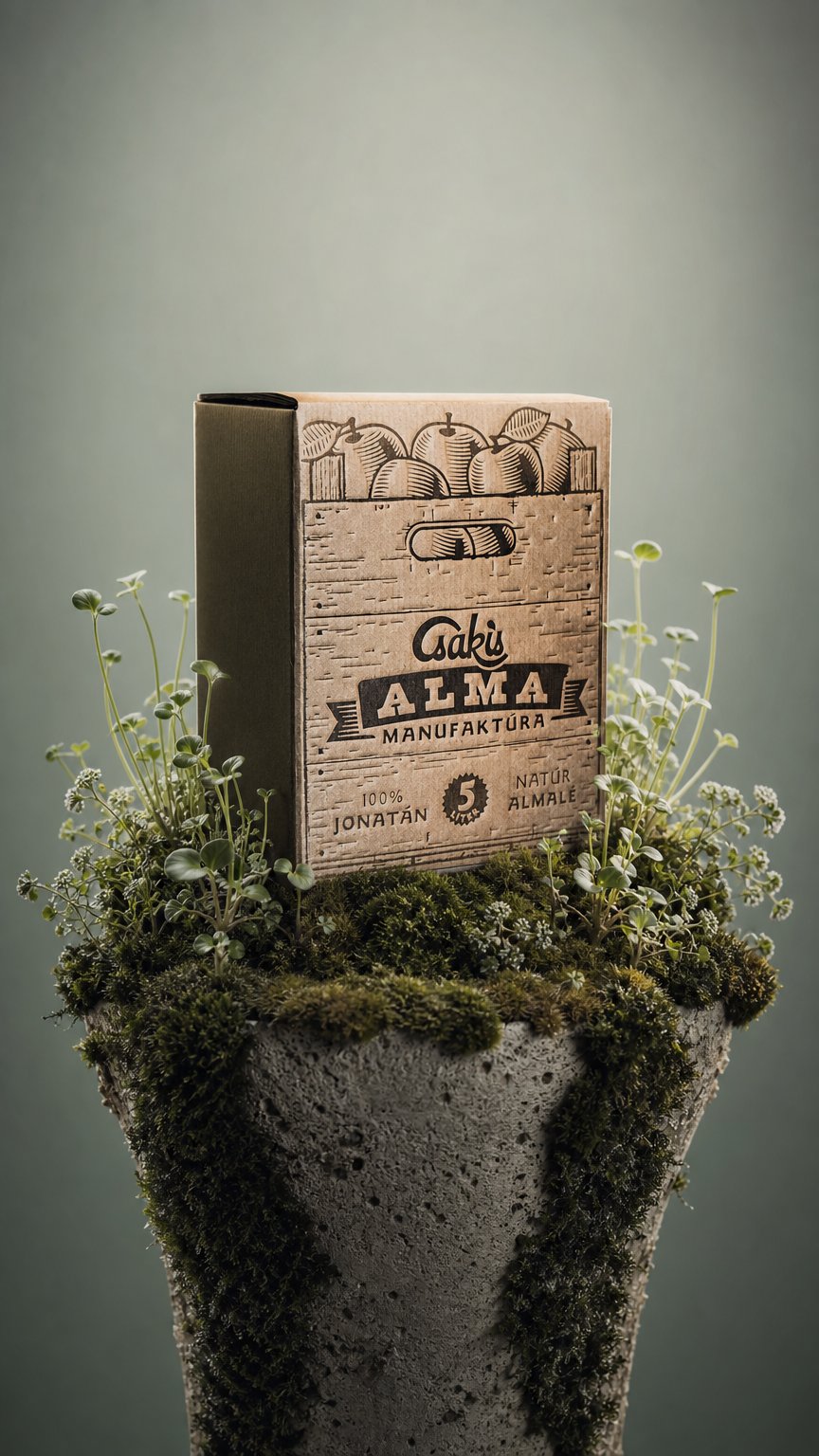 AI product shot of 100% Jonatán szűretlen almalé (5 L)