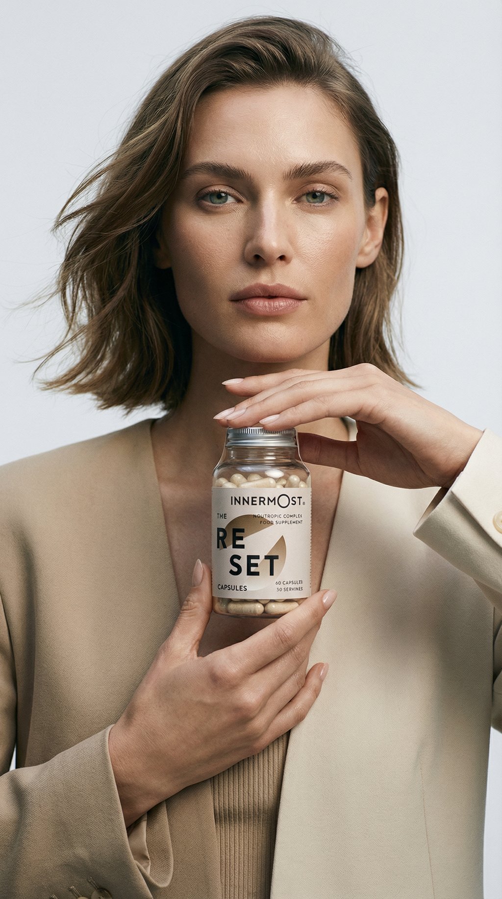 AI product shot of The Reset Capsules