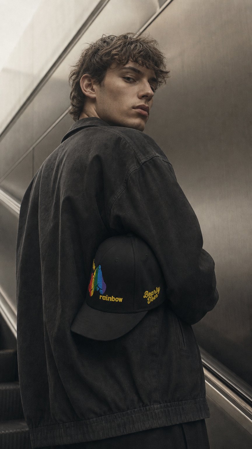 AI product shot of Taste the Rainbow Snapback Hat