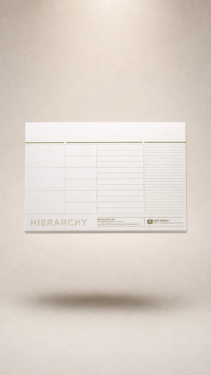 AI product shot of MATTERIAL Hierarchy