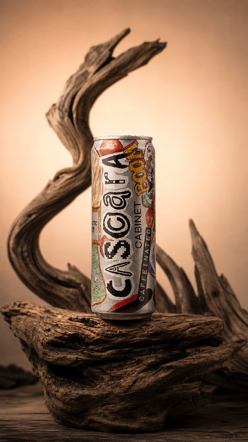 AI product shot of Cascara Cabinet Boom 12-pack