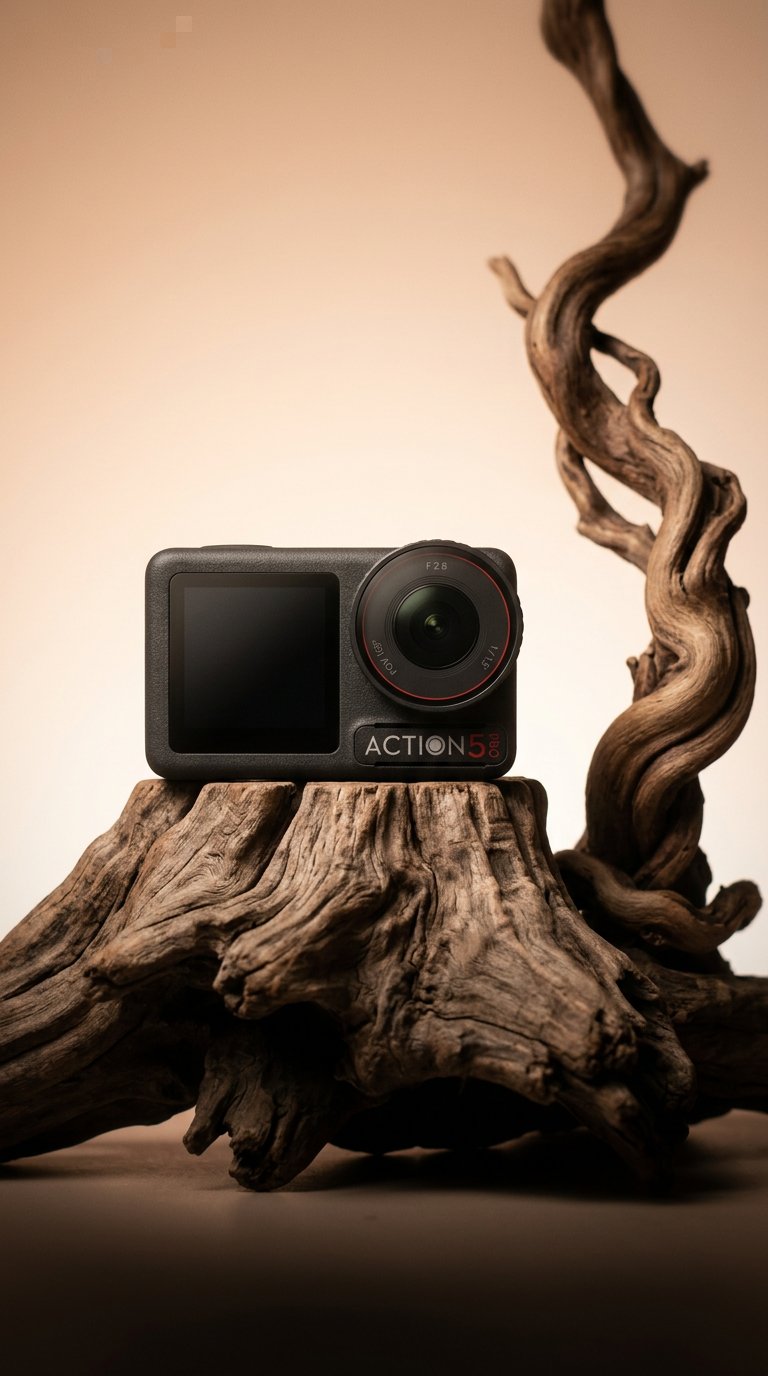 AI product shot of DJI Osmo Action 5 Pro Adventure Combo