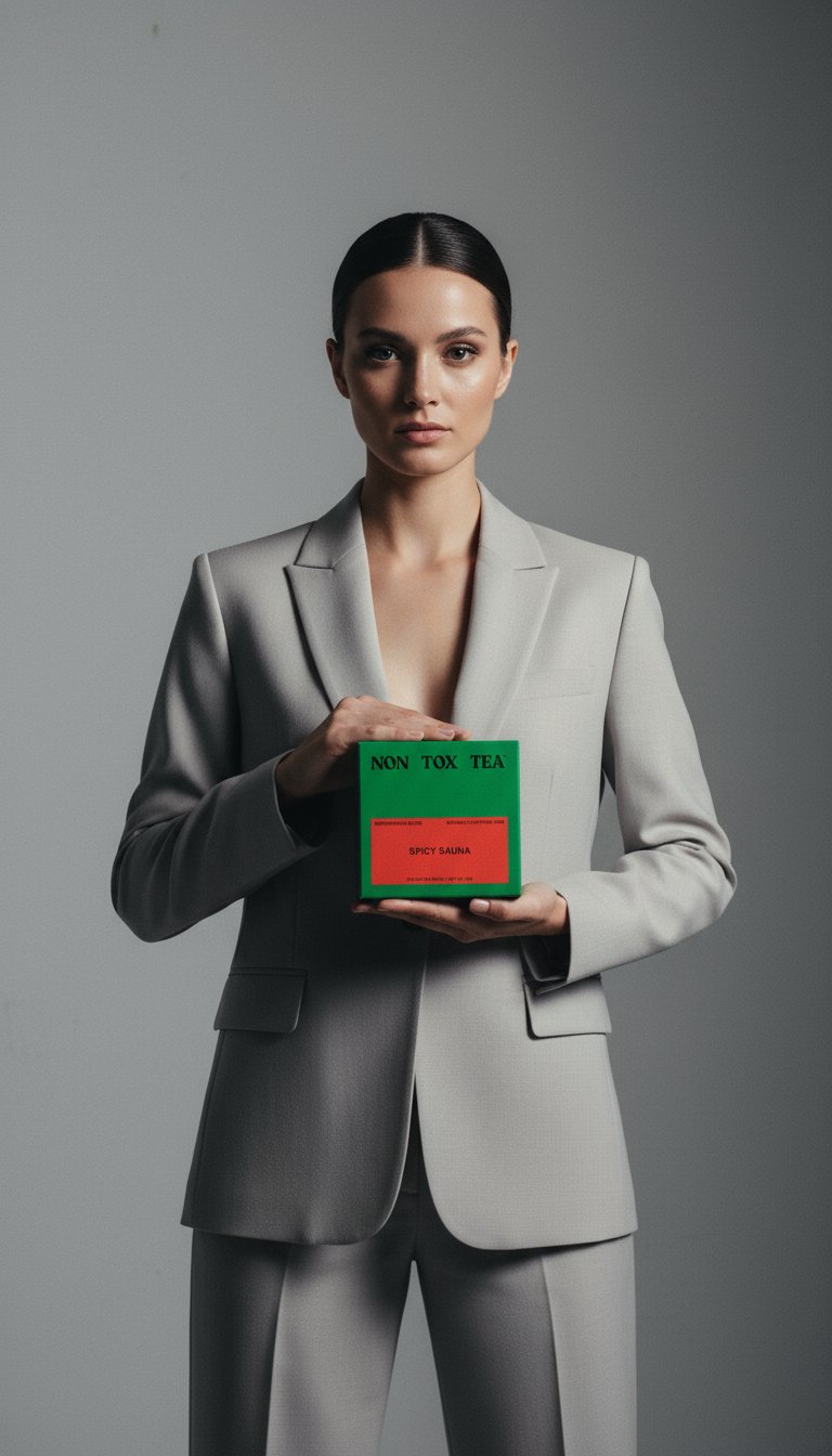 AI product shot of NON TOX TEA™ SPICY SAUNA