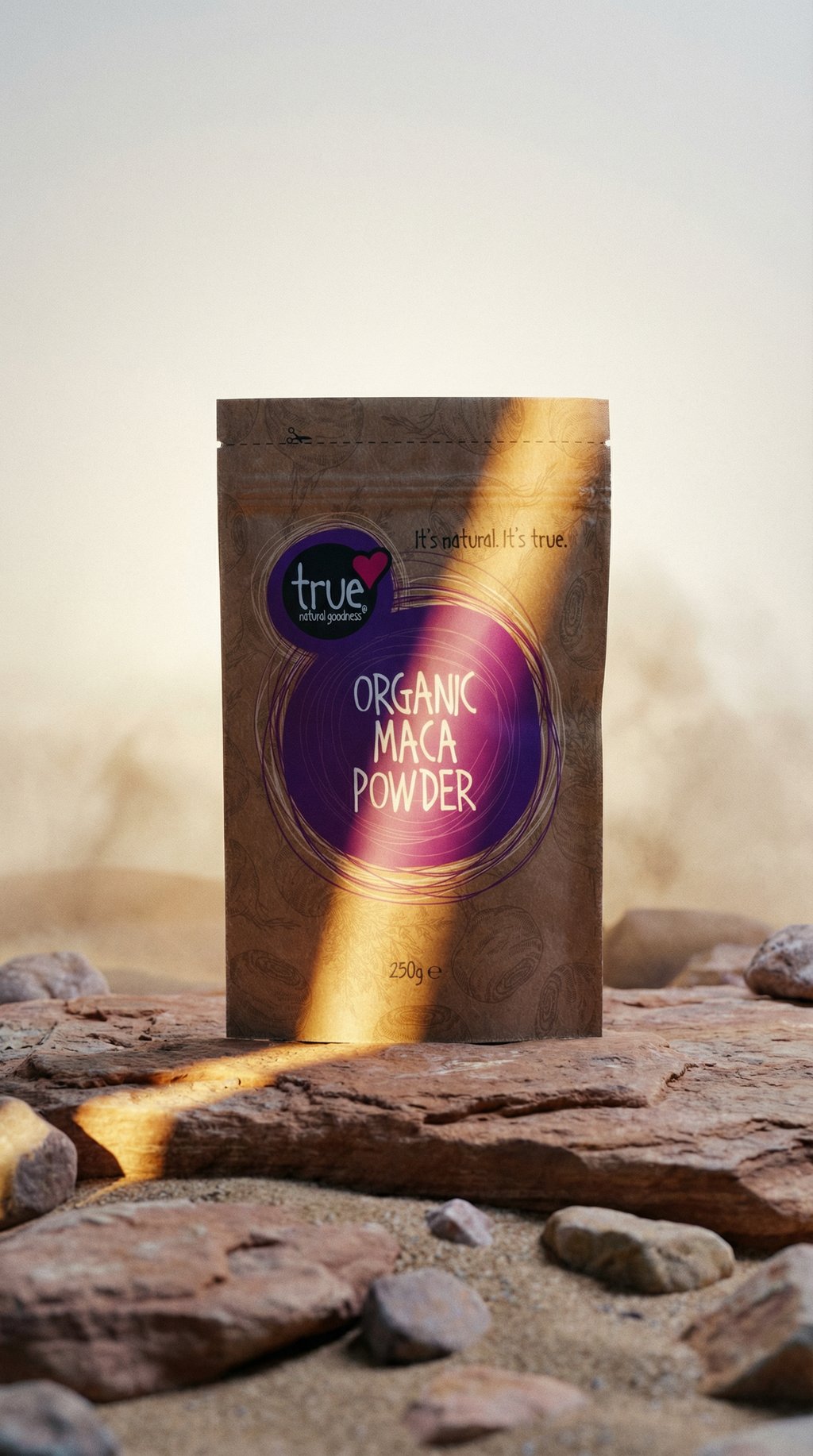 AI product shot of True Natural Goodness Organic Maca Powder