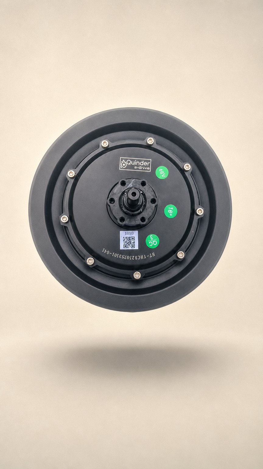 AI product shot of Quinder 8 inch ENCODER HUB motor 48Volts 550Watt