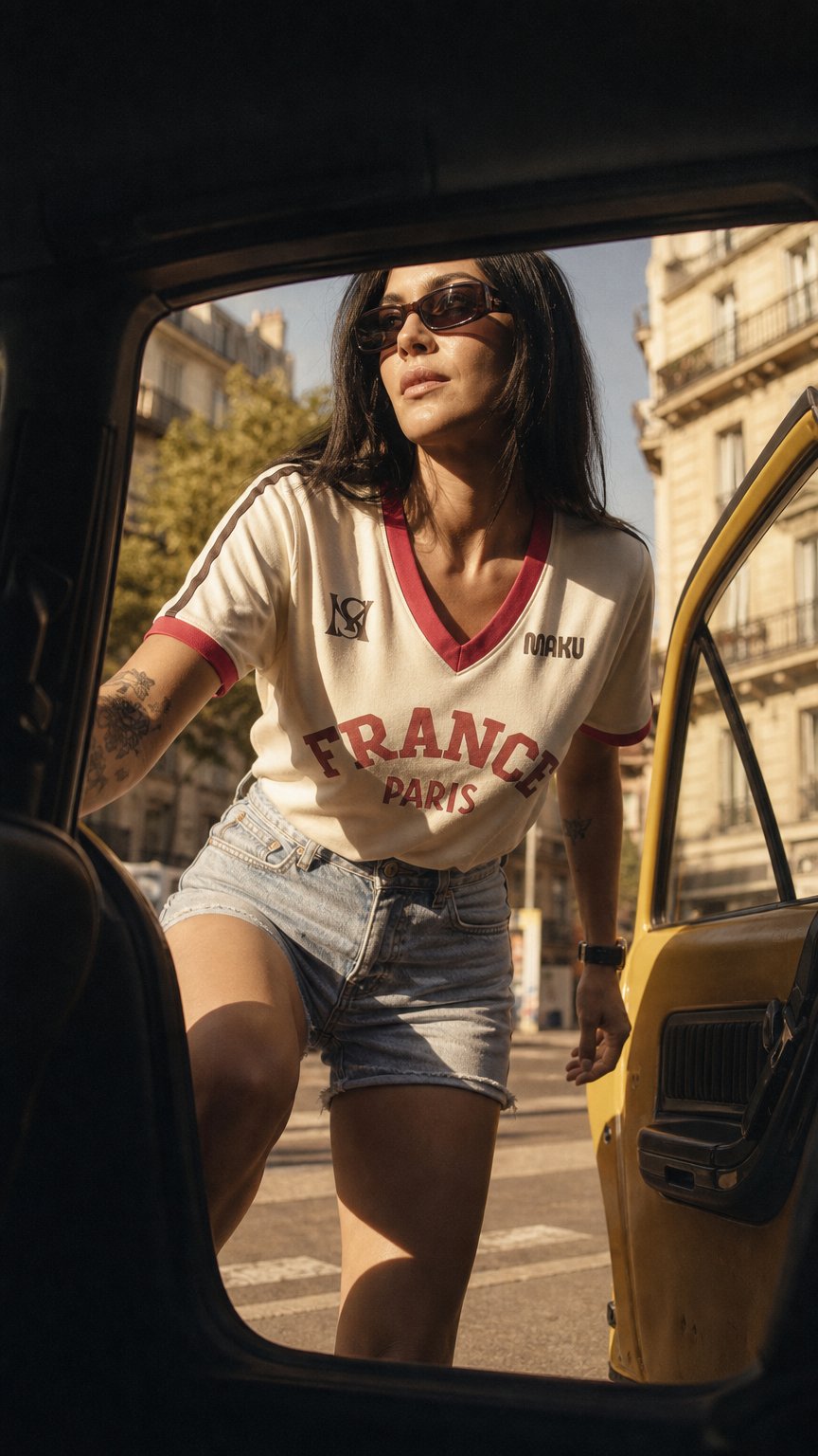 AI product shot of Maku | France V-neck Tee