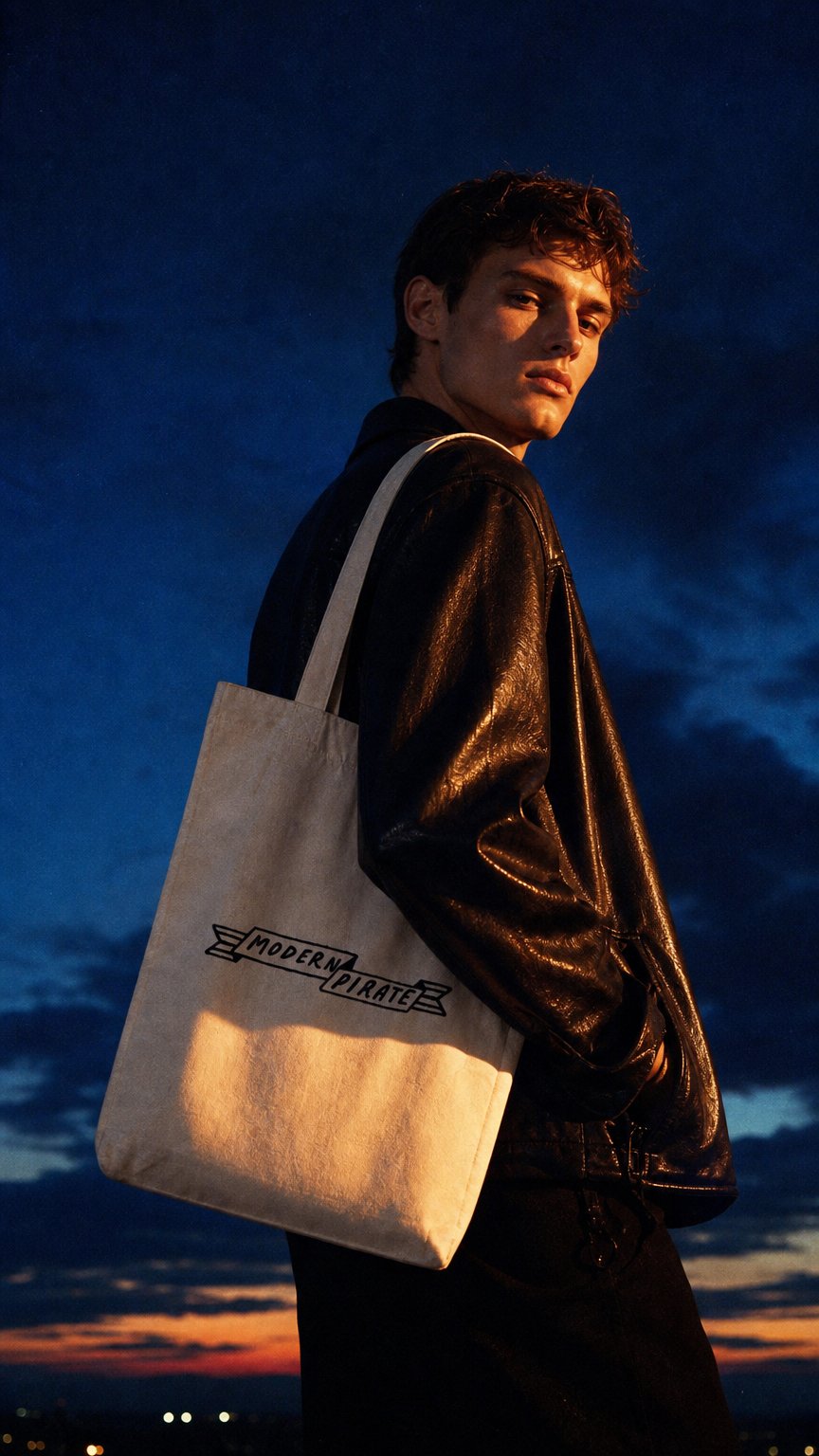 AI product shot of MP Cotton Double Long Handle Tote Bag