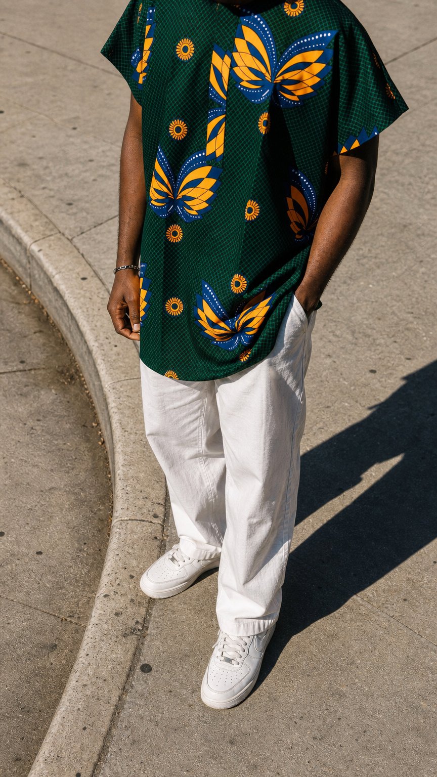 AI product shot of Sidi African Print Dashiki