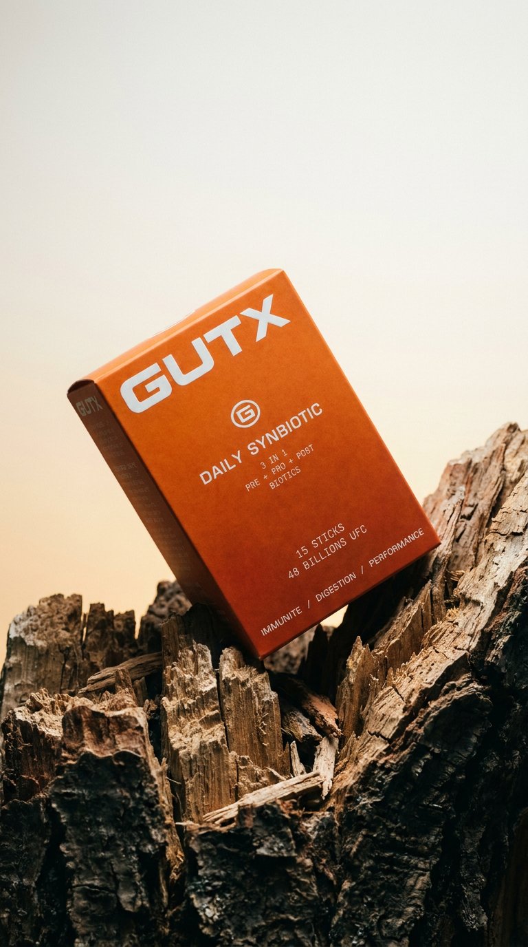 AI product shot of GUTX Daily Synbiotic
