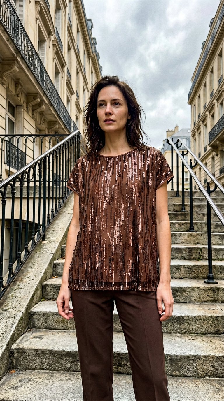 AI product shot of Sequence Beaded Top